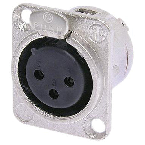 Neutrik NC3FD-L-1 - 3 Pin Nickel Chassis XLRF -D Size
