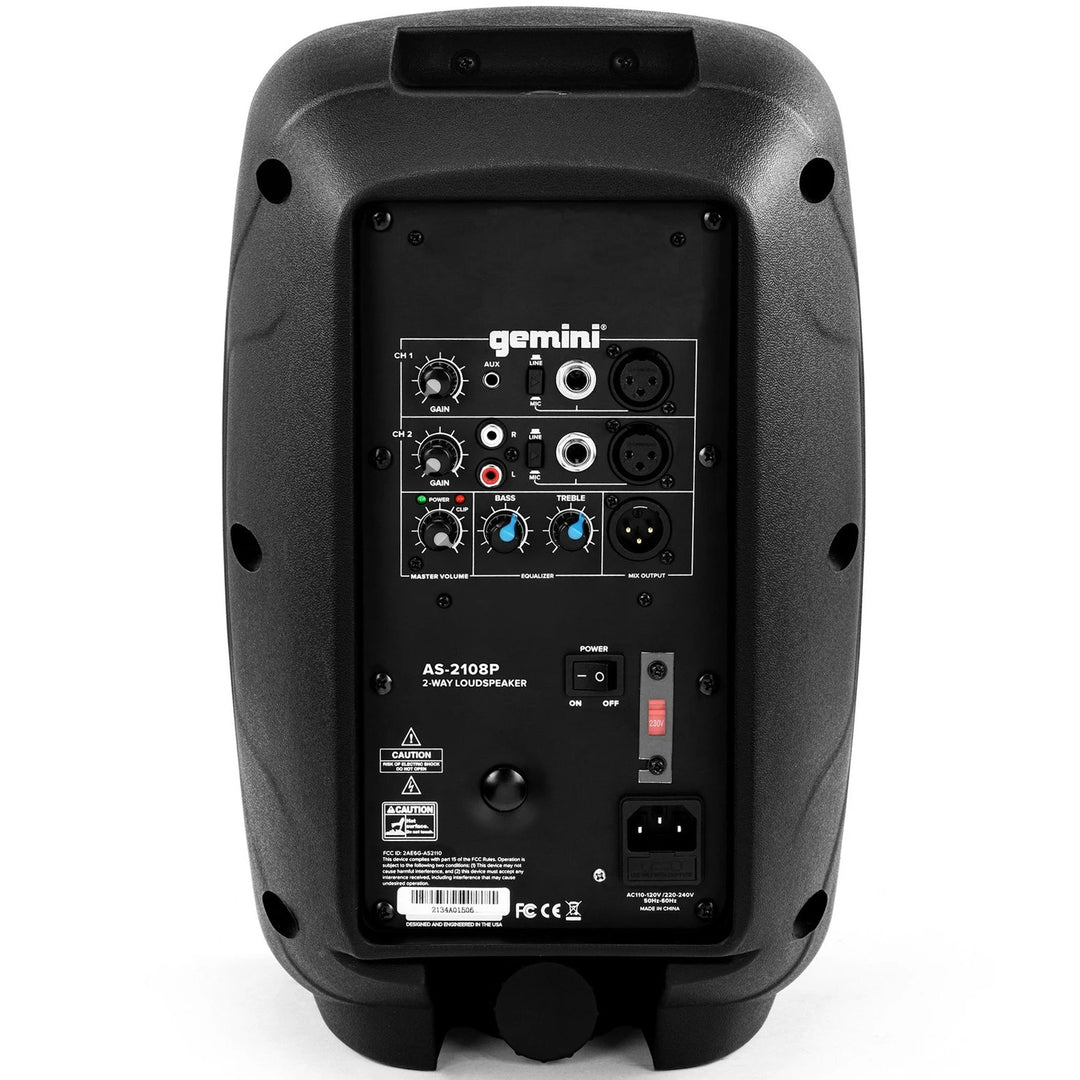 Gemini AS-21 Active 8” Powered Speaker