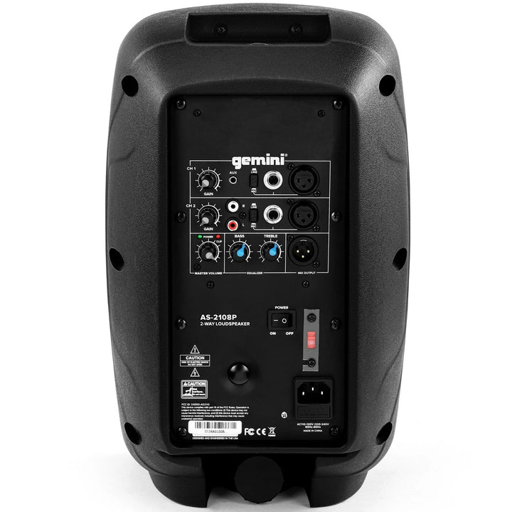 Gemini AS-21 Active 8” Powered Speaker