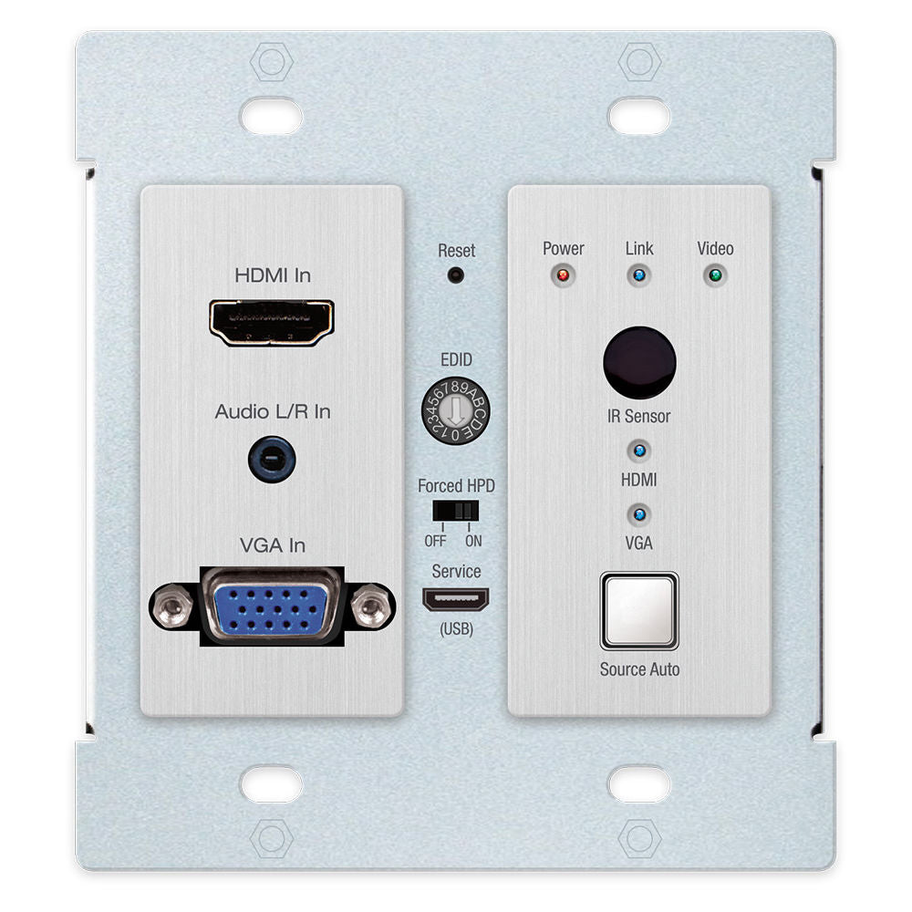 Key Digital KD-X2X1WVTX 2x1 4K HDBaseT PoH Wall Plate Switcher with HDMI & VGA Inputs (Transmitter)