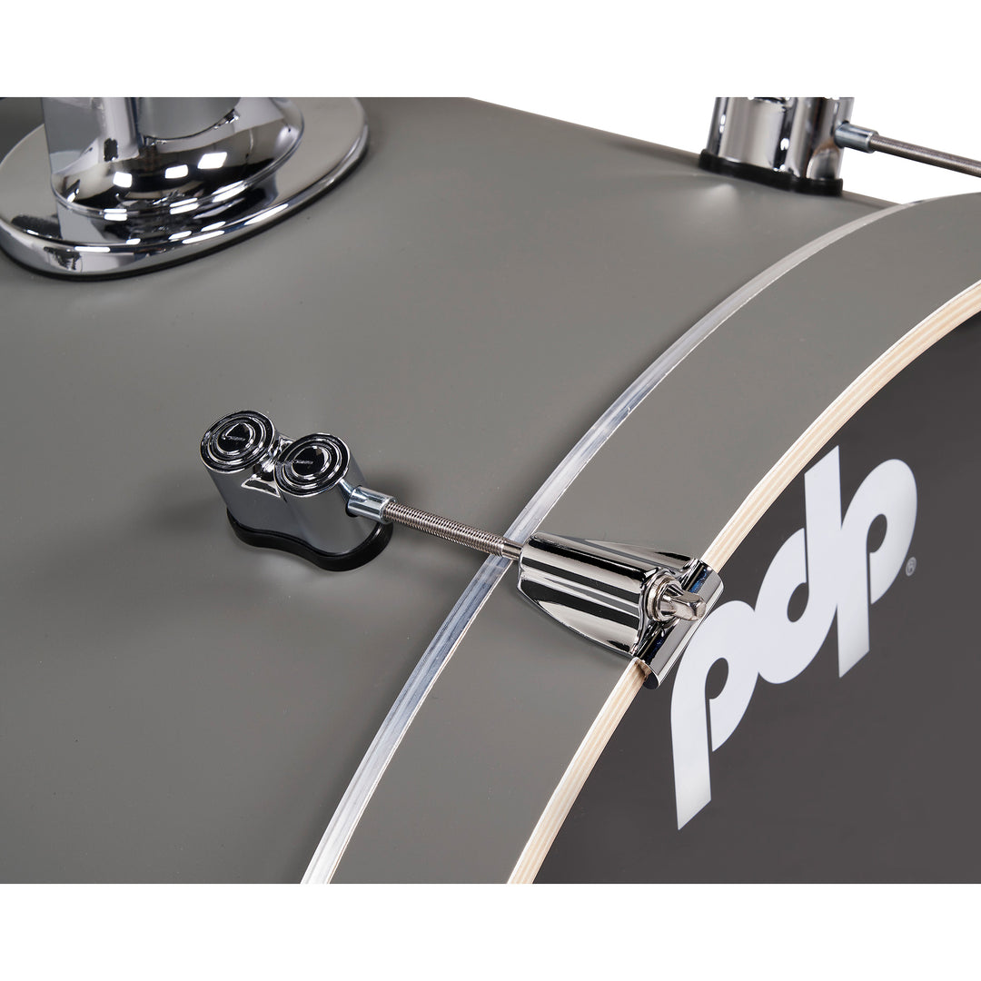 PDP Concept Maple Finish Ply CM Bop Kit Shell Pack w/ Chrome Hardware (14x18 w/ BDM, 8x12, 14x14FT) - Satin Pewter