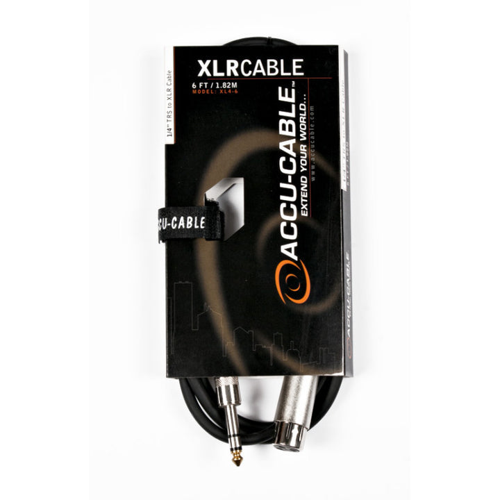 Accu-Cable XLR Female to 1/4” Male TS Microphone Cable 6 Feet