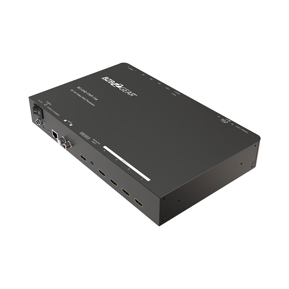 BZBGEAR - 4-Port 4K 60Hz Video Wall processor with Scaler, Audio and 1x3/1x4/2x2/4x1 Layout