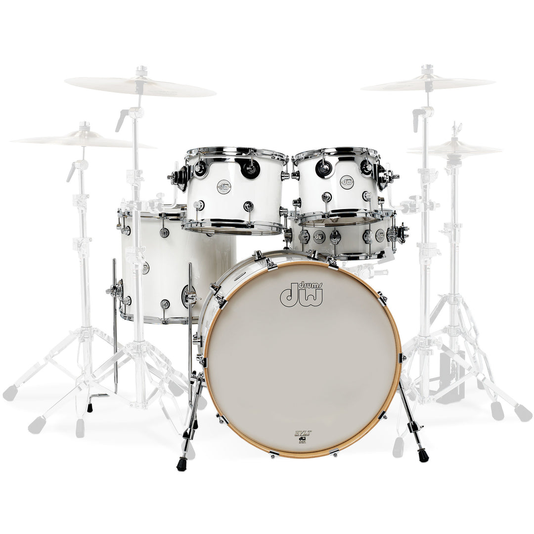 DW Design Series 5-Piece Shell Pack Gloss Lacquer Drum Set (18x22, 8x10, 9x12, 14x16, 5.5x14) - Gloss White