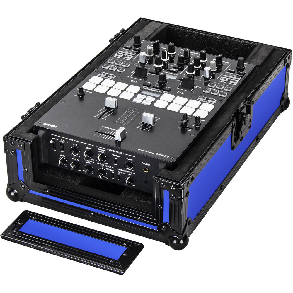 Odyssey FR10MIX Universal 10” Format Extra-Deep DJ Mixer Case - Black on Blue