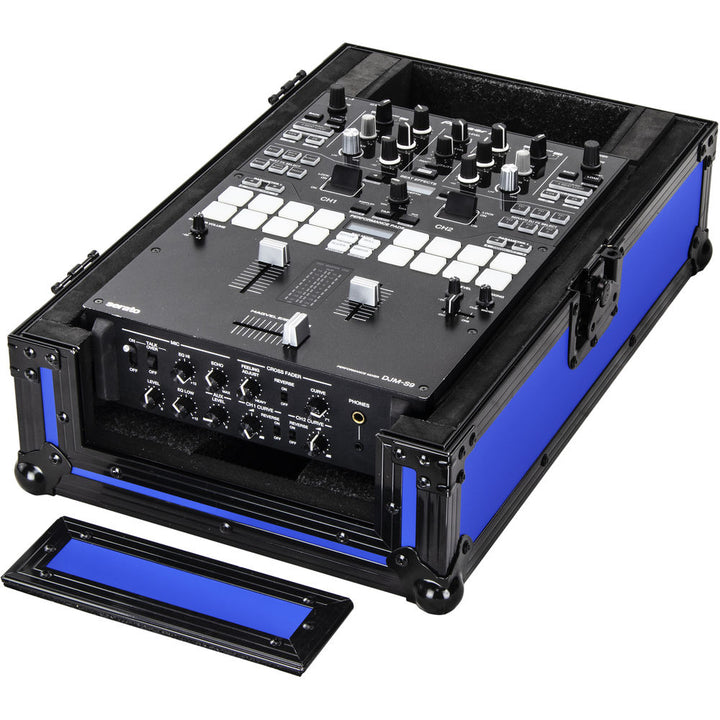 Odyssey FR10MIX Universal 10” Format Extra-Deep DJ Mixer Case - Black on Blue