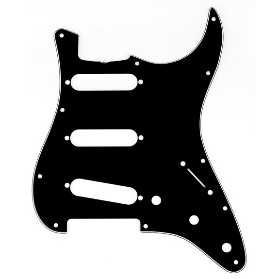 Fender Pickguard for Stratocaster S/S/S 11-Hole Vintage Mount w/ Truss Rod Notch 3-Ply - Black