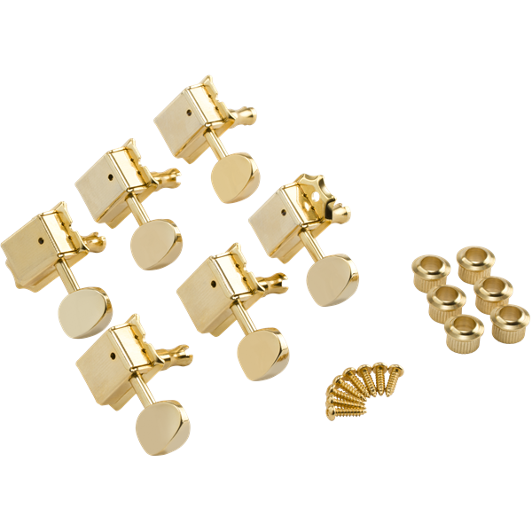 Fender Vintage-Style Strat/Tele Tuners, Gold (6) - Gold