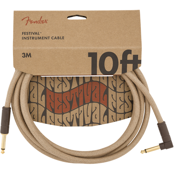 Fender Festival Hemp Instrument Cables - Natural - 10ft