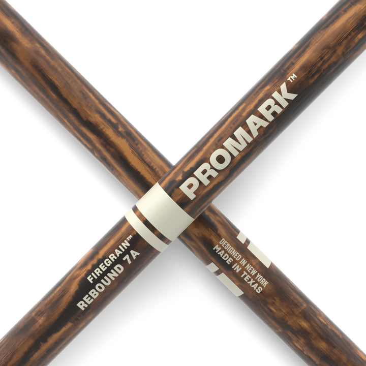 Promark R7AFG-Promark Rebound 7A FireGrain Hickory Drumstick, Acorn Wood Tip