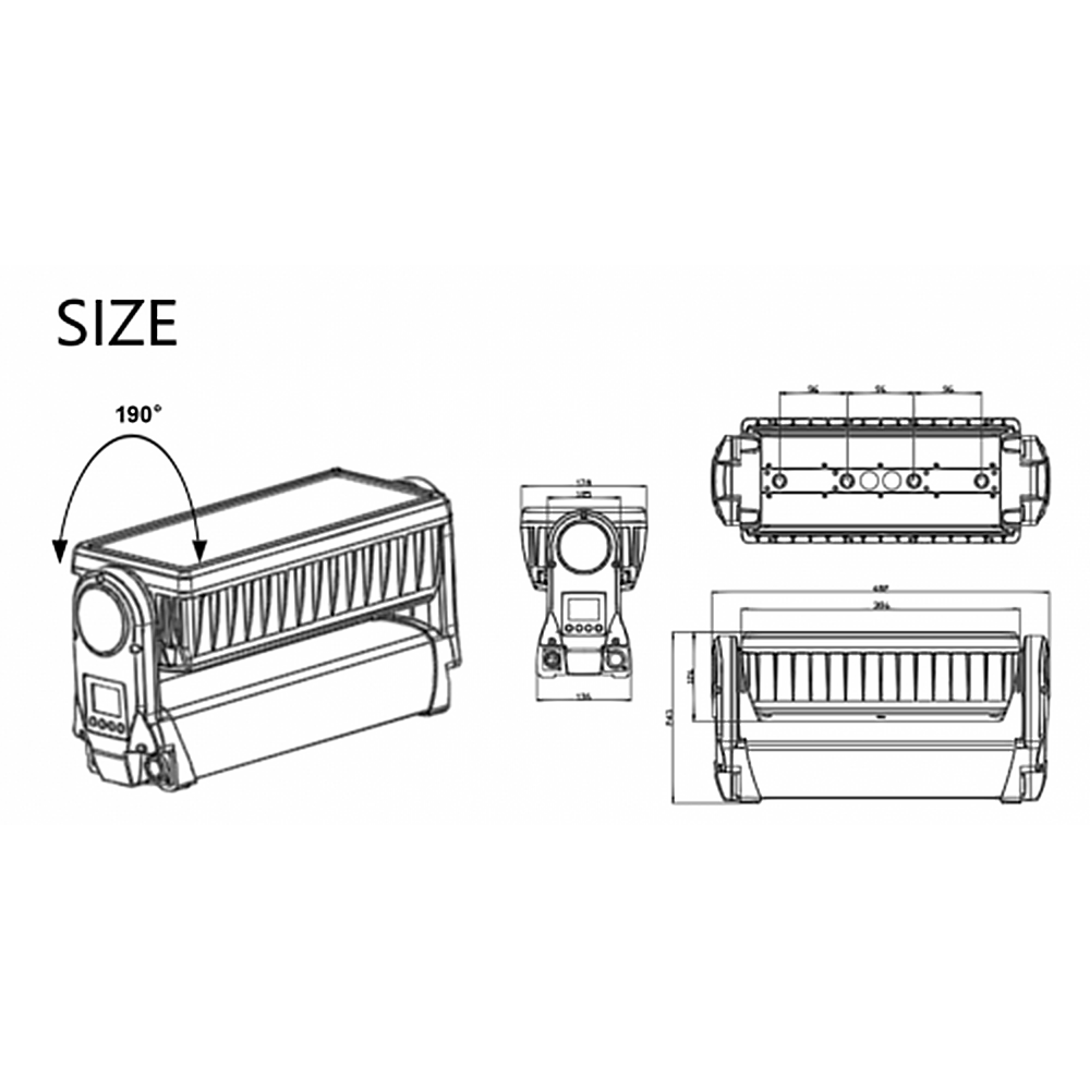 LCG STORM 1000 IP65 Moving Outdoor IP65 Wash Lighting and Strobe Effects