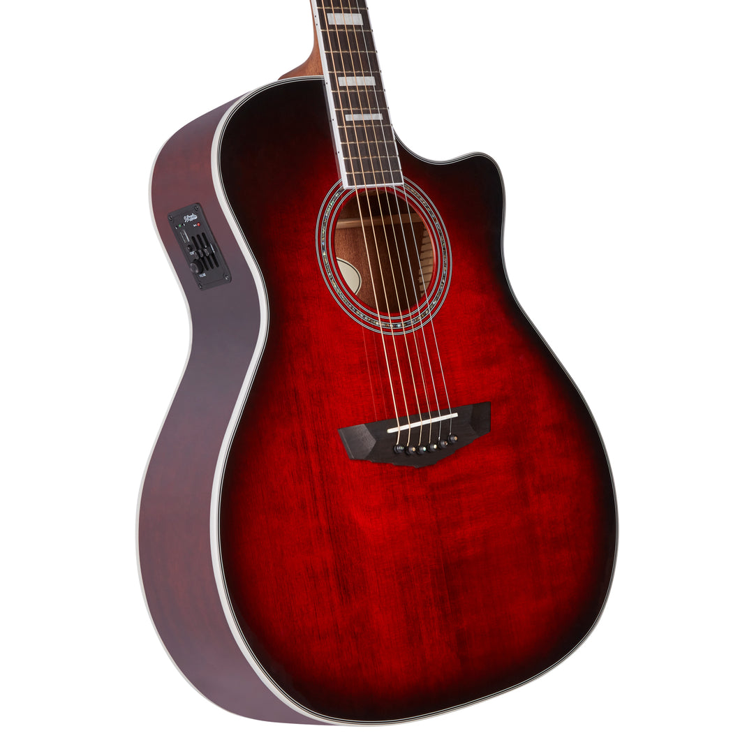 D'Angelico Premier Gramercy Acoustic Guitar - Translucent Black Cherry Burst