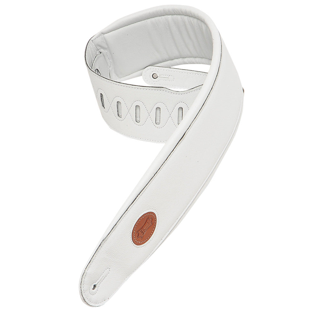 Levy's MSS2-4-WHT Garment Leather Bass Guitar Straps