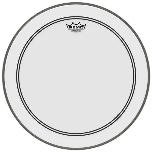 Remo P3-1226-C1 - 26''Bass,POWERSTROKE3,DynamO SMOOTH WHITE,No Stripe