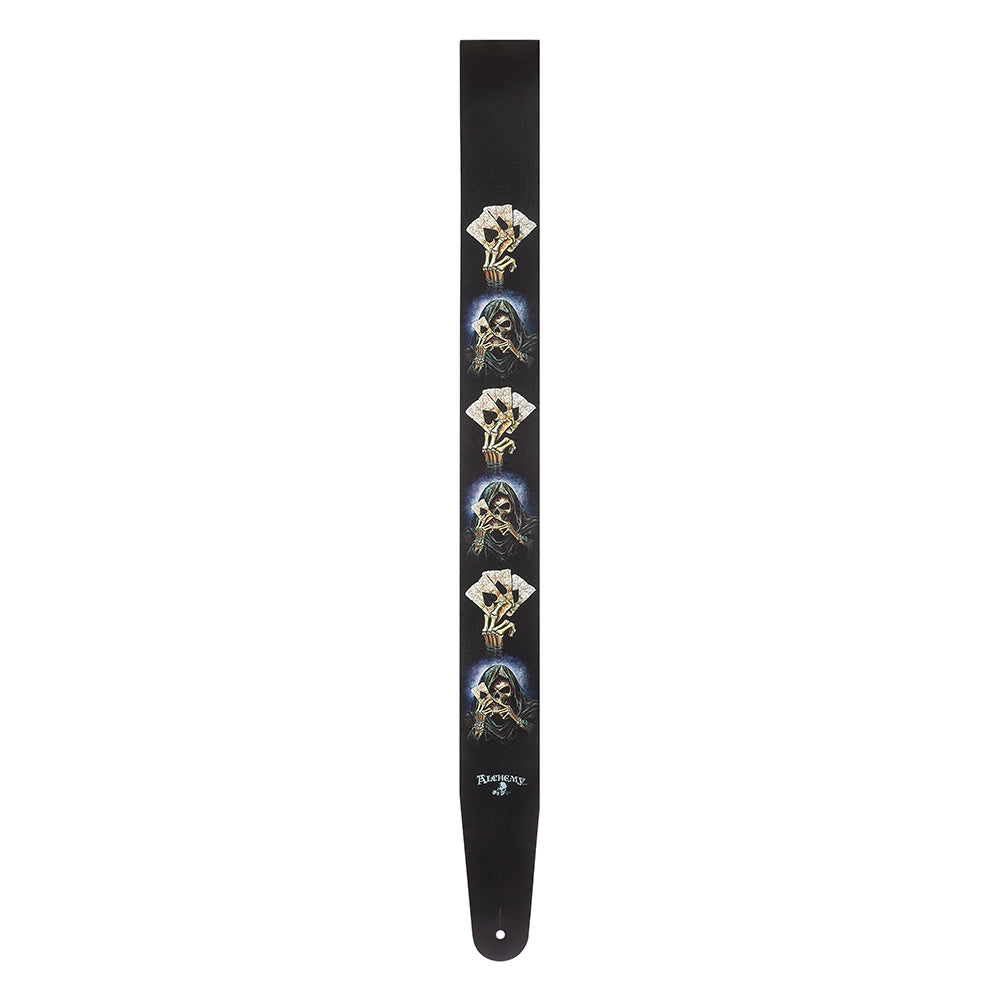 D'Addario ALCHEMY LEATHER GUITAR STRAP - HAND OF DEATH