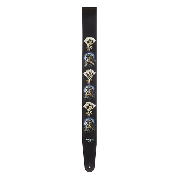 D'Addario ALCHEMY LEATHER GUITAR STRAP - HAND OF DEATH