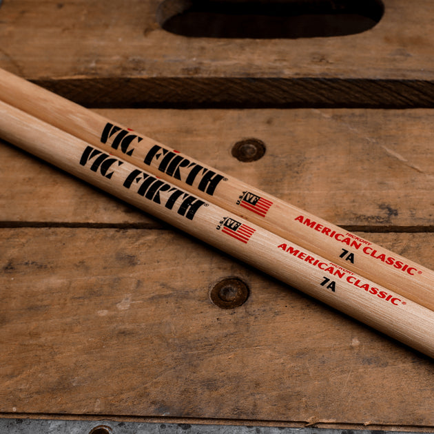 Vic Firth 7A- American Classic 7A Hickory/Wood Tip Drum Stick