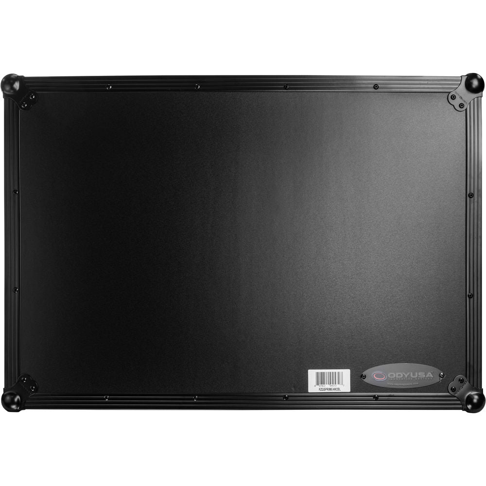 Odyssey FZGSPRIME4W2 Flight Zone Glide Style Case for Denon DJ Prime 4 w/ Laptop Platform and 2U Rack - Black Label