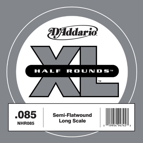 D'Addario NHR085 - SINGLE BASS HALF RND 085 LONG