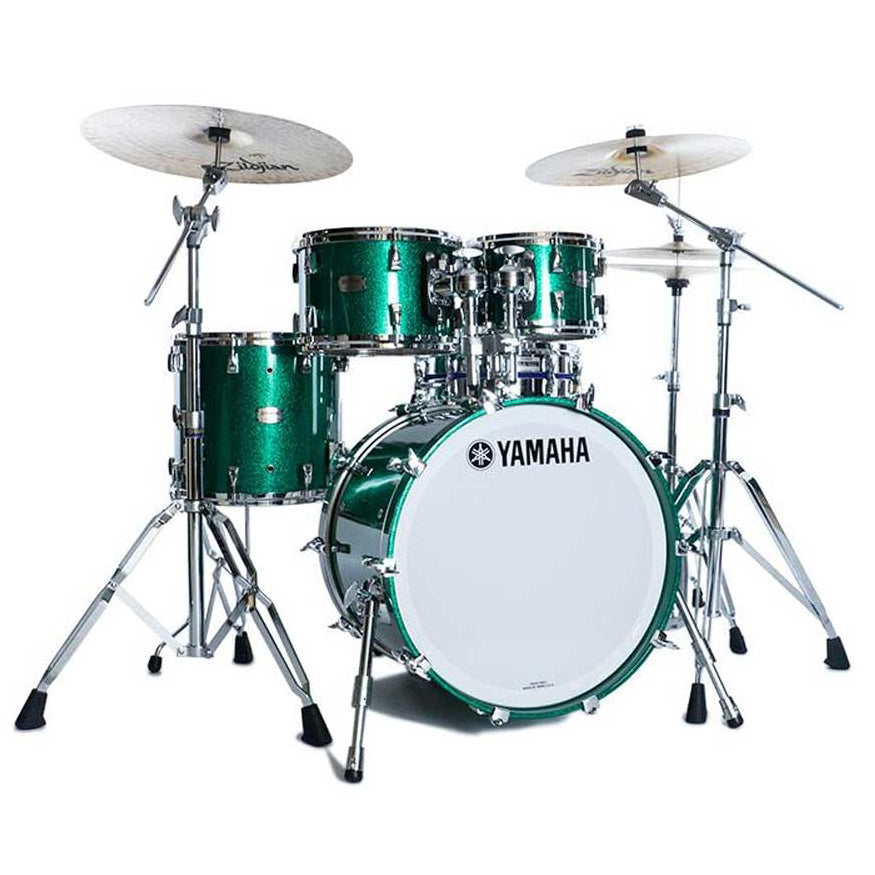 Yamaha Absolute Hybrid Maple 5-Piece Drum Kit 20” Bass w/ HW780 Hardware - Jade Green Sparkle