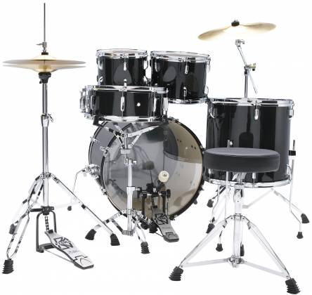 Tama ST52H5CBNS - Stagestar 5-Pc Drum Kit W/ Hardware, Throne, Cymbals. Complete Set - Black Night Sparkle