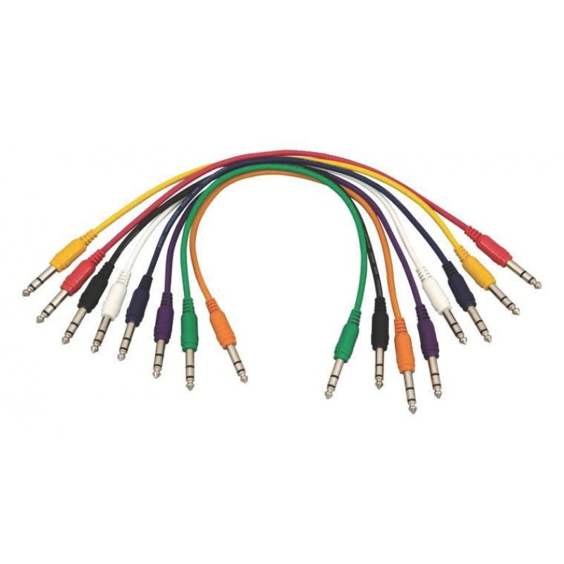 On-Stage PC18-17TRS-S Straight TRS Patch Cables (8-Pack)