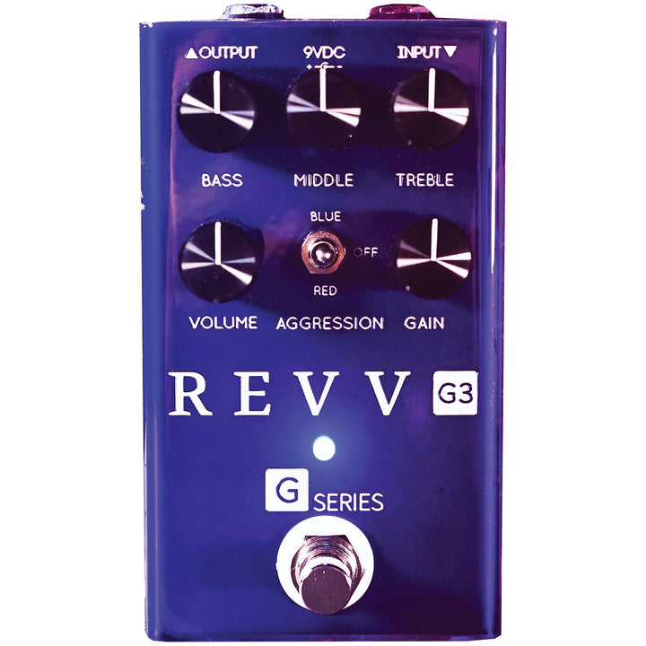 Revv G3 PEDAL Preamp Overdrive Distortion Guitar Pedal w/ 3-Band EQ & 3-Voice