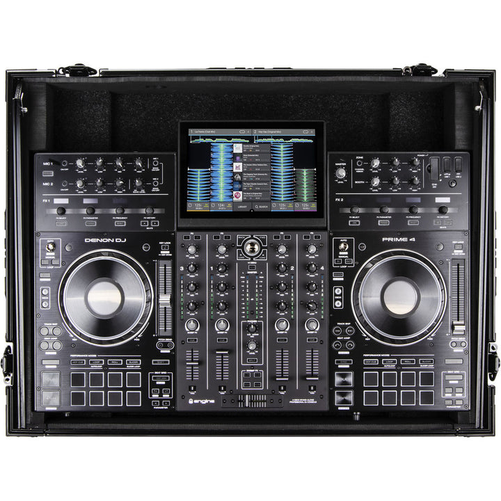 Odyssey FZGSPRIME4 Flight Zone Glide Style Case for Denon Prime 4 DJ Controller - Black Label