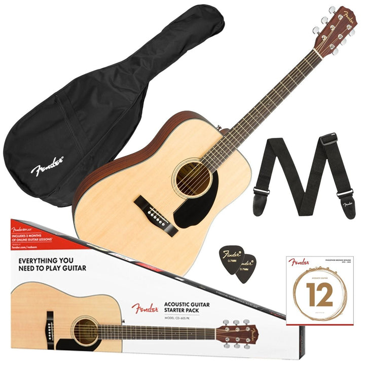 Fender CD-60S Dreadnought Pack V2, Natural (Natural)