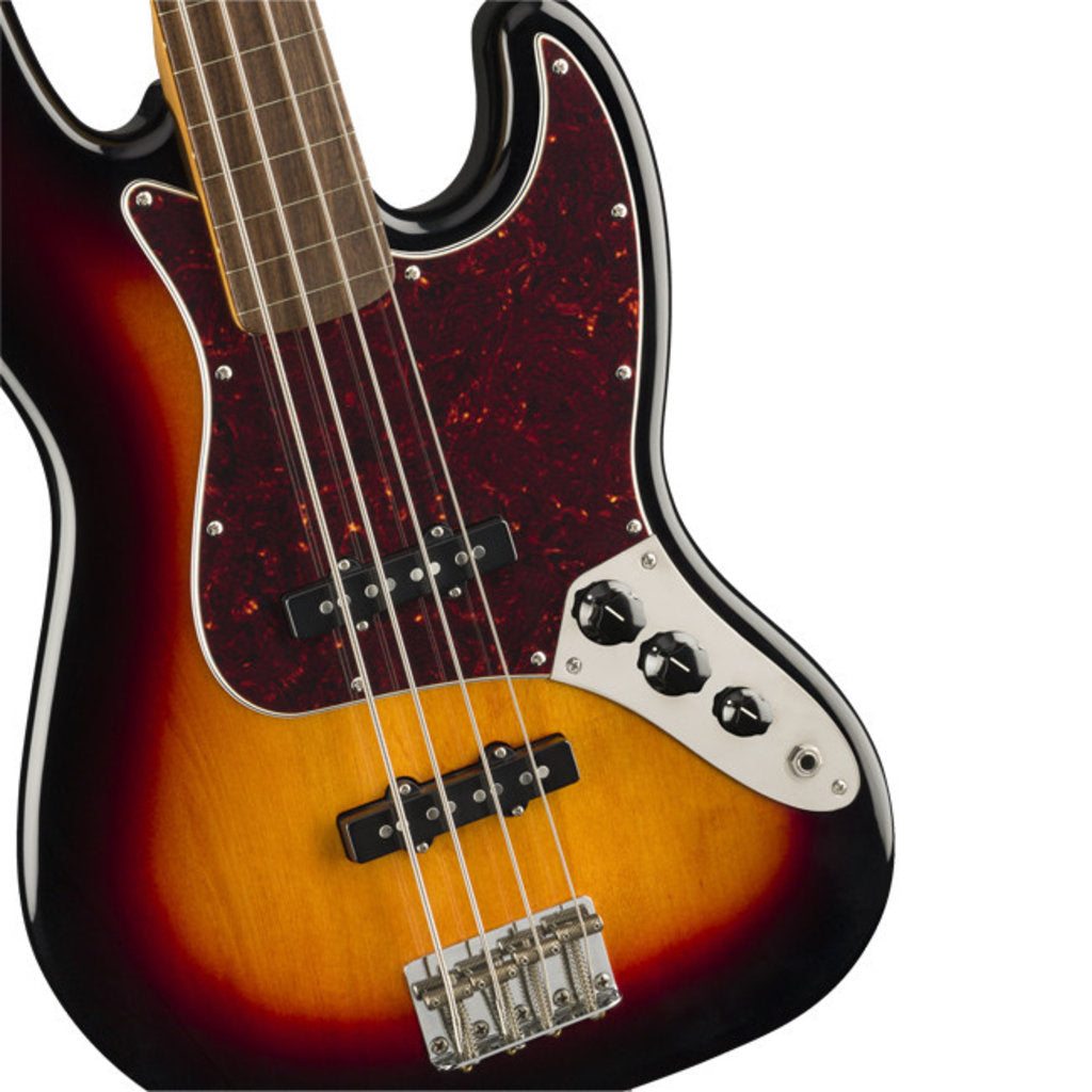Squier Classic Vibe '60s Jazz Bass Fretless Laurel Fingerboard Electric Bass Guitar - 3-Color Sunburst