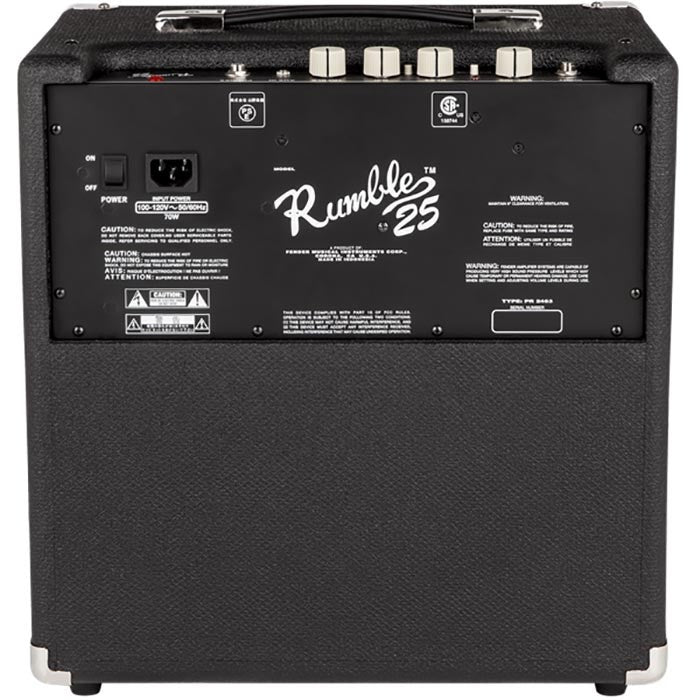 Fender Rumble 25 Bass Combo Amp (Black and Silver)