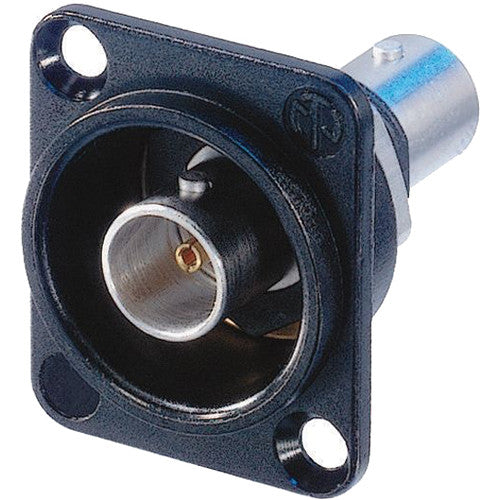 Neutrik NBB75DFIB-P - Black BNC Jack-Protruding -D Size Isolated Feed-Thru