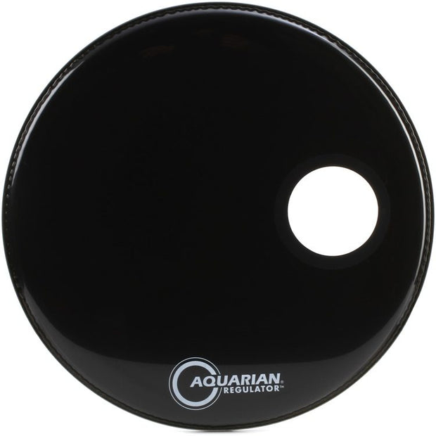 Aquarian RSM20BK - 20'' Aquarian Regulator RSM Offset Hole Gloss Black Drumhead