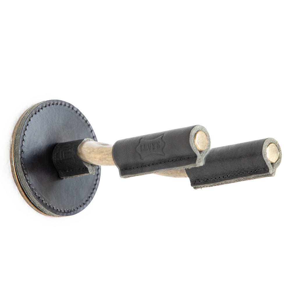 Levy's Forged Guitar Hanger - Brass w/ Black Leather