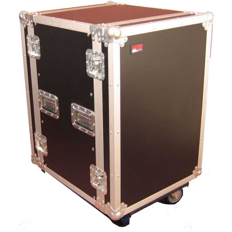 Gator G-Tour 16U Cast 16 Space 19'' Flight Rack w/ Casters, (2 locking)