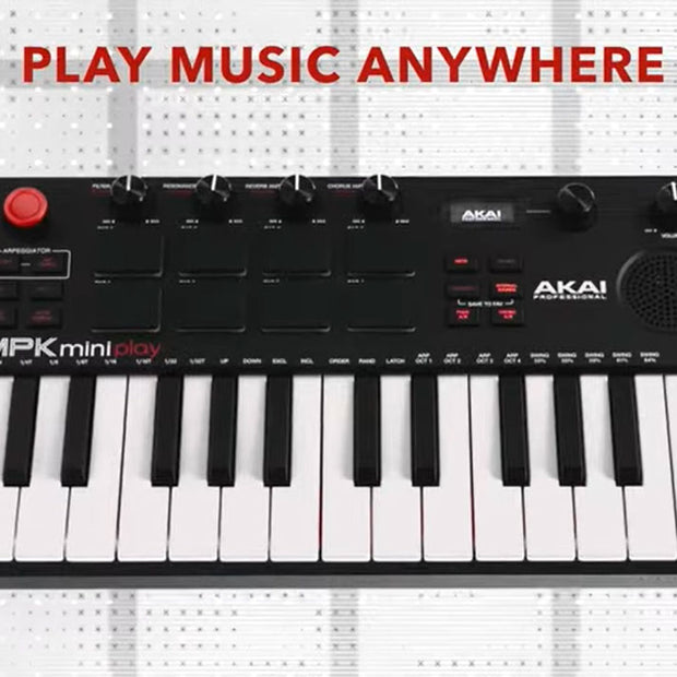 Akai MPK MINI PLAY MK3 - Compact 25 Note Keyboard and Pad Controller with Built-in Speakers